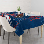 Personalized Sydney Roosters Rugby Tablecloth Urban Street Graffiti Style - Distressed Splatter Elements