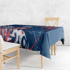 Personalized Sydney Roosters Rugby Tablecloth Urban Street Graffiti Style - Distressed Splatter Elements