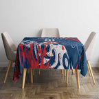 Personalized Sydney Roosters Rugby Tablecloth Urban Street Graffiti Style - Distressed Splatter Elements