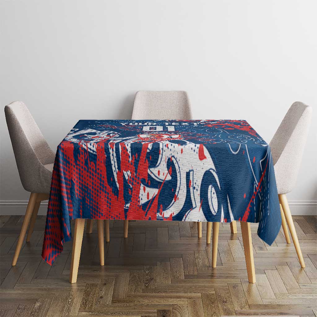 Personalized Sydney Roosters Rugby Tablecloth Urban Street Graffiti Style - Distressed Splatter Elements
