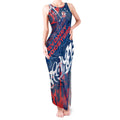 Personalized Sydney Roosters Rugby Tank Maxi Dress Urban Street Graffiti Style - Distressed Splatter Elements