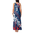 Personalized Sydney Roosters Rugby Tank Maxi Dress Urban Street Graffiti Style - Distressed Splatter Elements