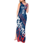 Personalized Sydney Roosters Rugby Tank Maxi Dress Urban Street Graffiti Style - Distressed Splatter Elements