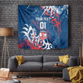 Personalized Sydney Roosters Rugby Tapestry Urban Street Graffiti Style - Distressed Splatter Elements