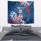 Personalized Sydney Roosters Rugby Tapestry Urban Street Graffiti Style - Distressed Splatter Elements