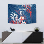 Personalized Sydney Roosters Rugby Tapestry Urban Street Graffiti Style - Distressed Splatter Elements