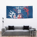 Personalized Sydney Roosters Rugby Tapestry Urban Street Graffiti Style - Distressed Splatter Elements