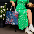 Personalized Sydney Roosters Rugby Tote Bag Urban Street Graffiti Style - Distressed Splatter Elements
