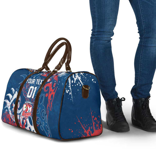 Personalized Sydney Roosters Rugby Travel Bag Urban Street Graffiti Style - Distressed Splatter Elements