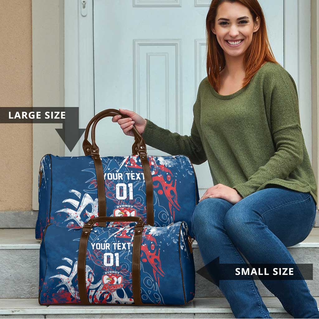 Personalized Sydney Roosters Rugby Travel Bag Urban Street Graffiti Style - Distressed Splatter Elements