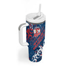 Personalized Sydney Roosters Rugby Tumbler With Handle Urban Street Graffiti Style - Distressed Splatter Elements