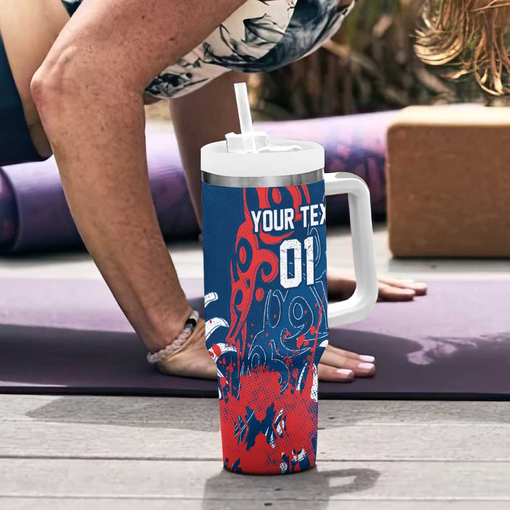 Personalized Sydney Roosters Rugby Tumbler With Handle Urban Street Graffiti Style - Distressed Splatter Elements