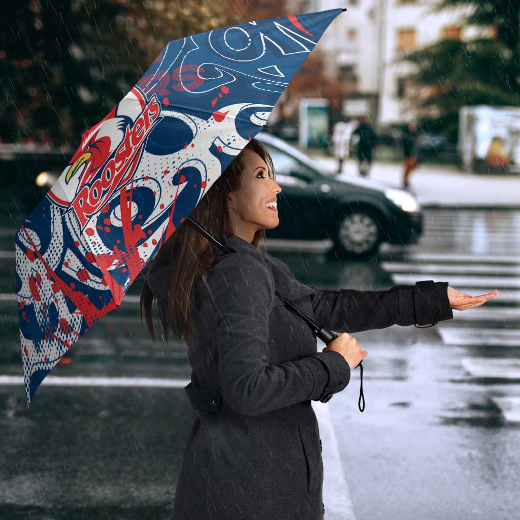 Personalized Sydney Roosters Rugby Umbrella Urban Street Graffiti Style - Distressed Splatter Elements