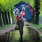 Personalized Sydney Roosters Rugby Umbrella Urban Street Graffiti Style - Distressed Splatter Elements