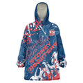 Personalized Sydney Roosters Rugby Wearable Blanket Hoodie Urban Street Graffiti Style - Distressed Splatter Elements