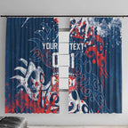Personalized Sydney Roosters Rugby Window Curtain Urban Street Graffiti Style - Distressed Splatter Elements