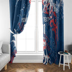 Personalized Sydney Roosters Rugby Window Curtain Urban Street Graffiti Style - Distressed Splatter Elements