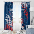 Personalized Sydney Roosters Rugby Window Curtain Urban Street Graffiti Style - Distressed Splatter Elements