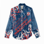 Personalized Sydney Roosters Rugby Women Casual Shirt Urban Street Graffiti Style - Distressed Splatter Elements