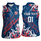 Personalized Sydney Roosters Rugby Women Sleeveless Polo Shirt Urban Street Graffiti Style - Distressed Splatter Elements