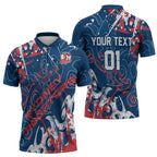 Personalized Sydney Roosters Rugby Zipper Polo Shirt Urban Street Graffiti Style - Distressed Splatter Elements