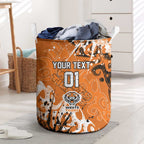 Personalized Wests Tigers Rugby Laundry Basket Urban Street Graffiti Style - Distressed Splatter Elements