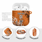 Personalized Wests Tigers Rugby AirPods Case Urban Street Graffiti Style - Distressed Splatter Elements