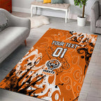 Personalized Wests Tigers Rugby Area Rug Urban Street Graffiti Style - Distressed Splatter Elements