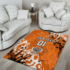 Personalized Wests Tigers Rugby Area Rug Urban Street Graffiti Style - Distressed Splatter Elements