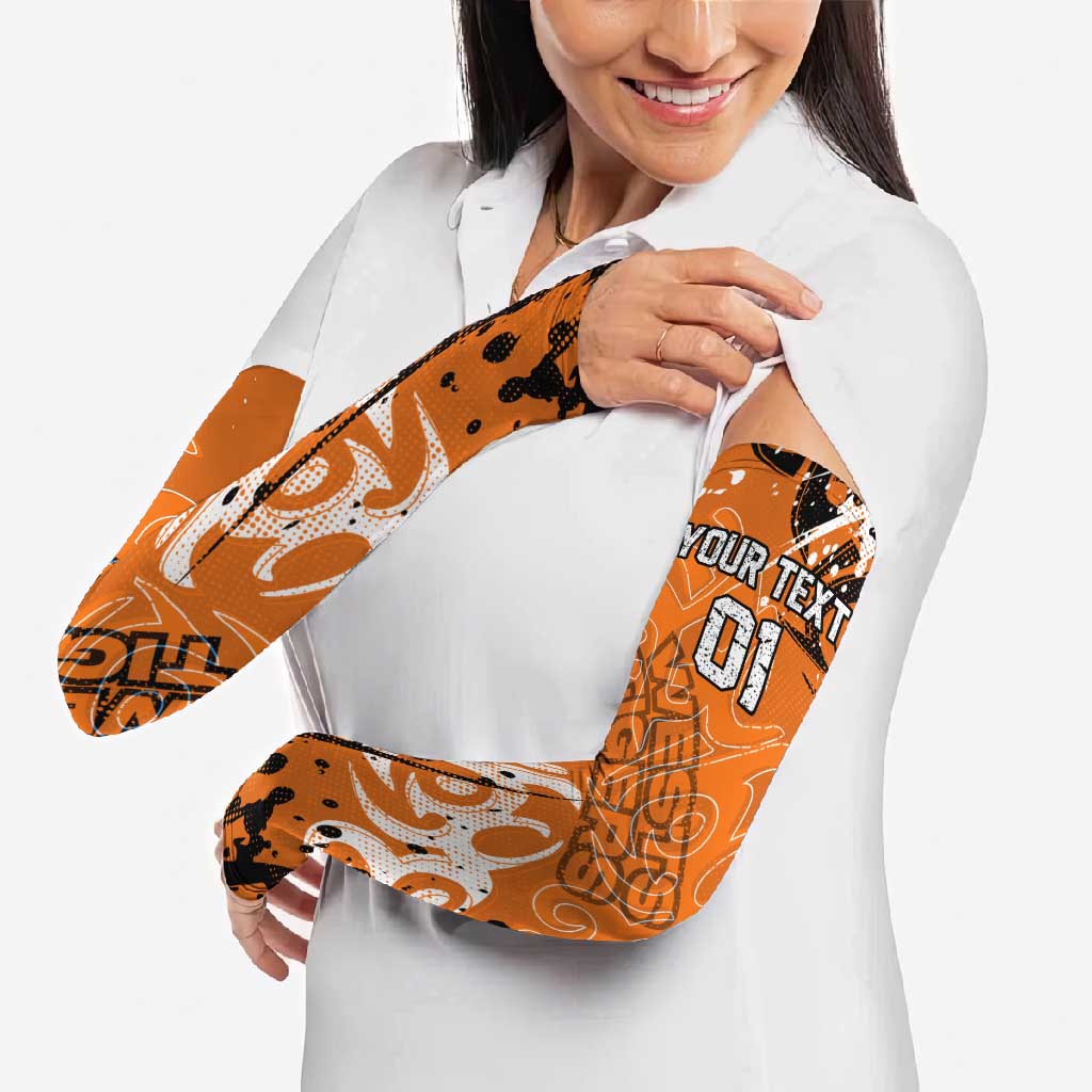 Personalized Wests Tigers Rugby Arm Sleeves Urban Street Graffiti Style - Distressed Splatter Elements