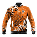 Personalized Wests Tigers Rugby Baseball Jacket Urban Street Graffiti Style - Distressed Splatter Elements