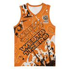 Personalized Wests Tigers Rugby Basketball Jersey Urban Street Graffiti Style - Distressed Splatter Elements