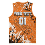 Personalized Wests Tigers Rugby Basketball Jersey Urban Street Graffiti Style - Distressed Splatter Elements