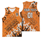 Personalized Wests Tigers Rugby Basketball Jersey Urban Street Graffiti Style - Distressed Splatter Elements
