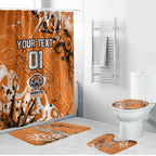 Personalized Wests Tigers Rugby Bathroom Set Urban Street Graffiti Style - Distressed Splatter Elements