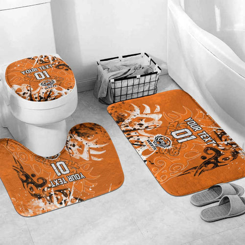 Personalized Wests Tigers Rugby Bathroom Set Urban Street Graffiti Style - Distressed Splatter Elements