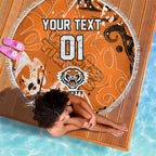Personalized Wests Tigers Rugby Beach Blanket Urban Street Graffiti Style - Distressed Splatter Elements