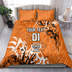 Personalized Wests Tigers Rugby Bedding Set Urban Street Graffiti Style - Distressed Splatter Elements