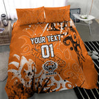 Personalized Wests Tigers Rugby Bedding Set Urban Street Graffiti Style - Distressed Splatter Elements
