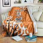 Personalized Wests Tigers Rugby Blanket Urban Street Graffiti Style - Distressed Splatter Elements