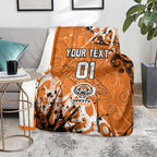 Personalized Wests Tigers Rugby Blanket Urban Street Graffiti Style - Distressed Splatter Elements