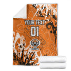 Personalized Wests Tigers Rugby Blanket Urban Street Graffiti Style - Distressed Splatter Elements