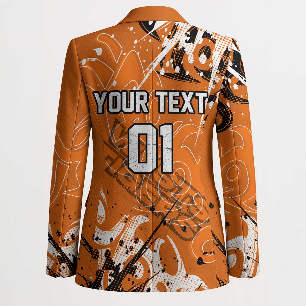 Personalized Wests Tigers Rugby Blazer Urban Street Graffiti Style - Distressed Splatter Elements