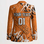 Personalized Wests Tigers Rugby Blazer Urban Street Graffiti Style - Distressed Splatter Elements