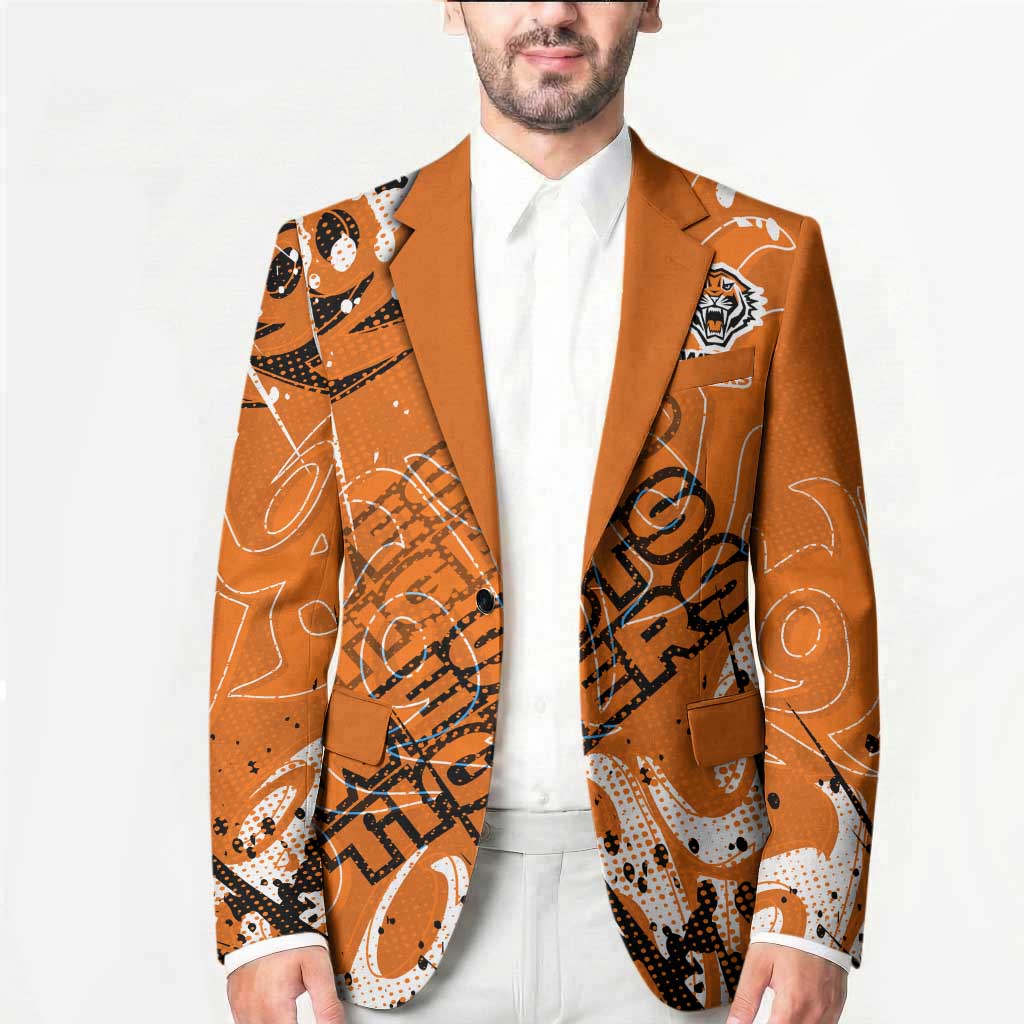 Personalized Wests Tigers Rugby Blazer Urban Street Graffiti Style - Distressed Splatter Elements