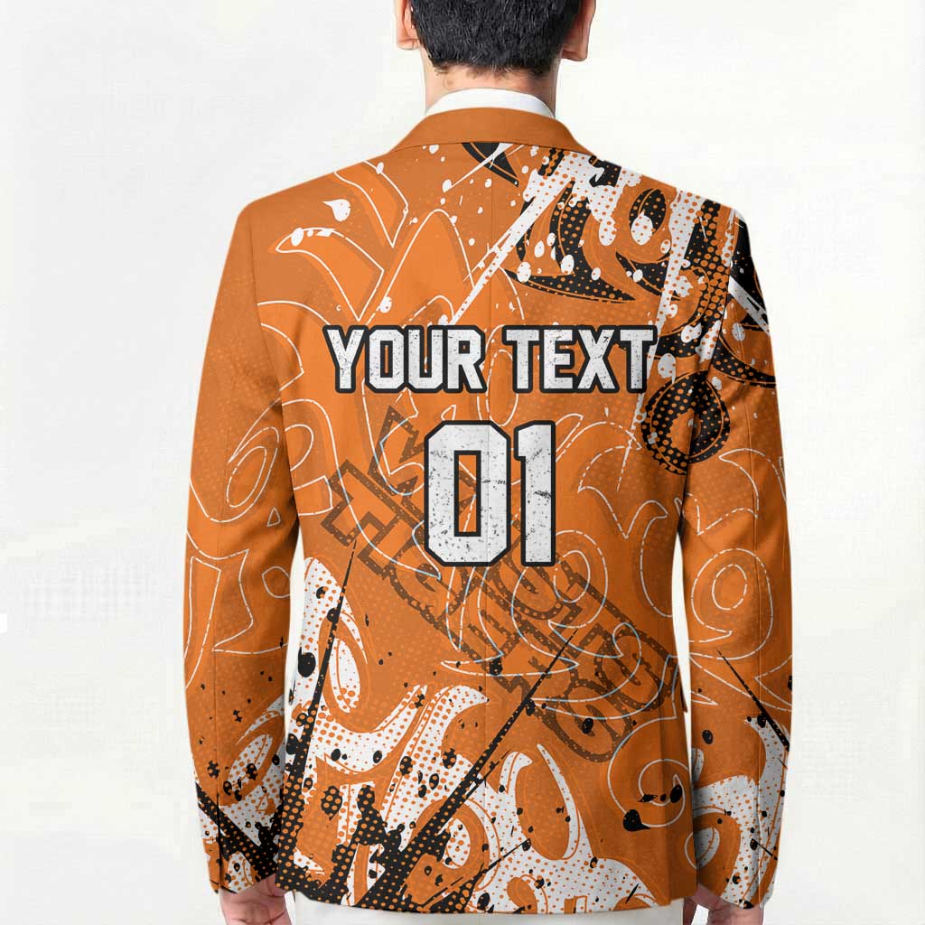 Personalized Wests Tigers Rugby Blazer Urban Street Graffiti Style - Distressed Splatter Elements