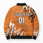 Personalized Wests Tigers Rugby Bomber Puffer Jacket Urban Street Graffiti Style - Distressed Splatter Elements