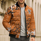 Personalized Wests Tigers Rugby Bomber Puffer Jacket Urban Street Graffiti Style - Distressed Splatter Elements