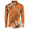 Personalized Wests Tigers Rugby Button Sweatshirt Urban Street Graffiti Style - Distressed Splatter Elements