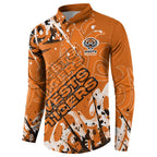 Personalized Wests Tigers Rugby Button Sweatshirt Urban Street Graffiti Style - Distressed Splatter Elements
